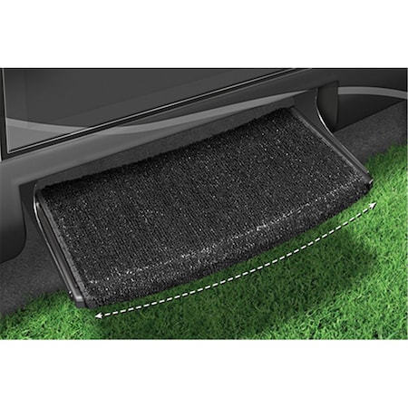 Prest-O-Fit 22 in. Wrapround Radius Step Rug - Black POF2-0205